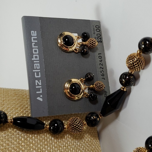 Vintage Liz Claiborne Necklace and Clip Earrings - Picture 2 of 8
